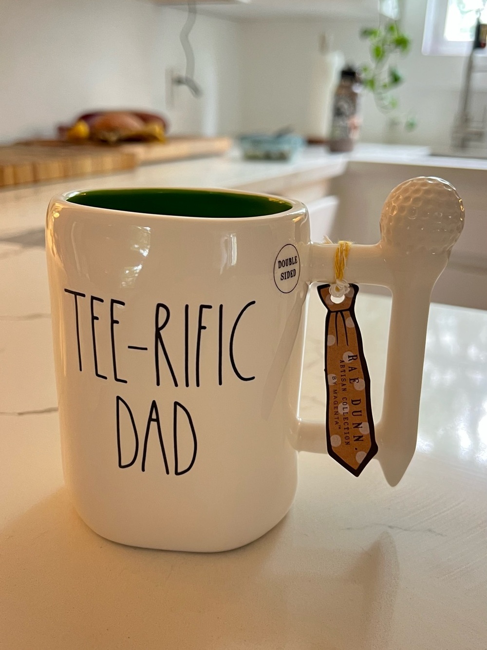 Rae Dunn TEE-RIFIC DAD Golf Mug with Golf Ball Handle